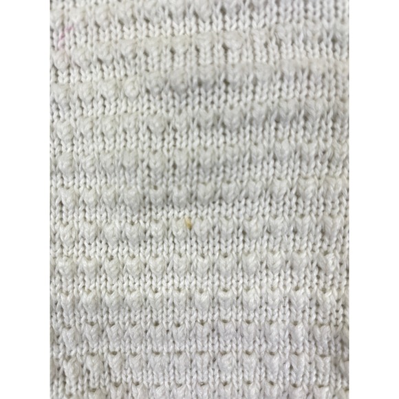 Leon Levin Hand Loomed Knit Sweater Vest Women's S White‎ Pink Blue  Ramie VTG - Picture 8 of 11